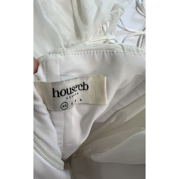 House of CB Sirena Strapless Lace Up Mini Dress in White - Picture 4 of 4